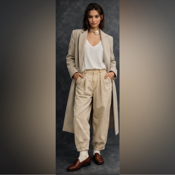 Free People Jackets & Blazers - Function & Fringe Edit | Free People Beige Tailor Longline Coat Button Layering